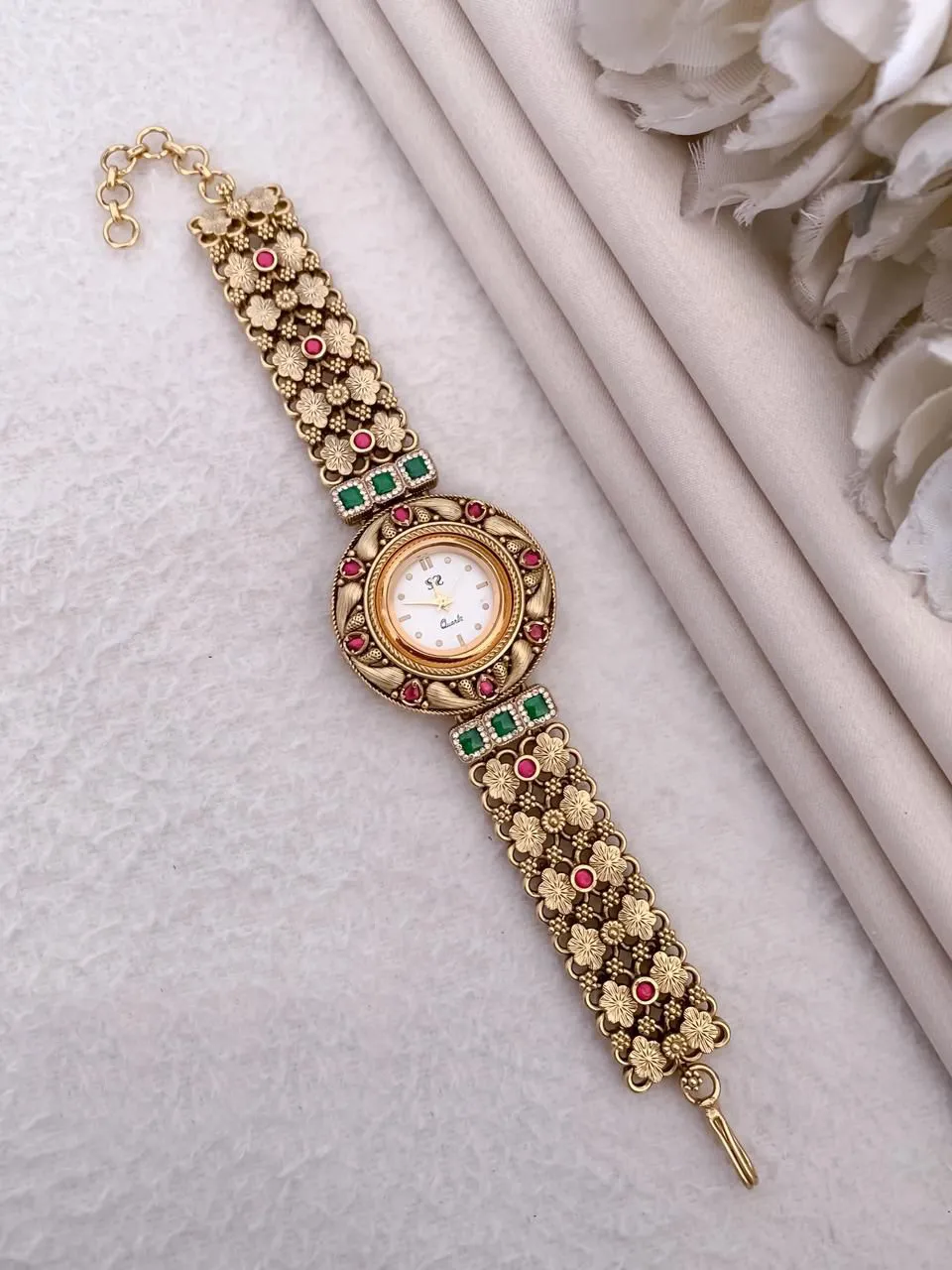 Brass High Gold Heritage Traditional Ethnic Bracelet Watch