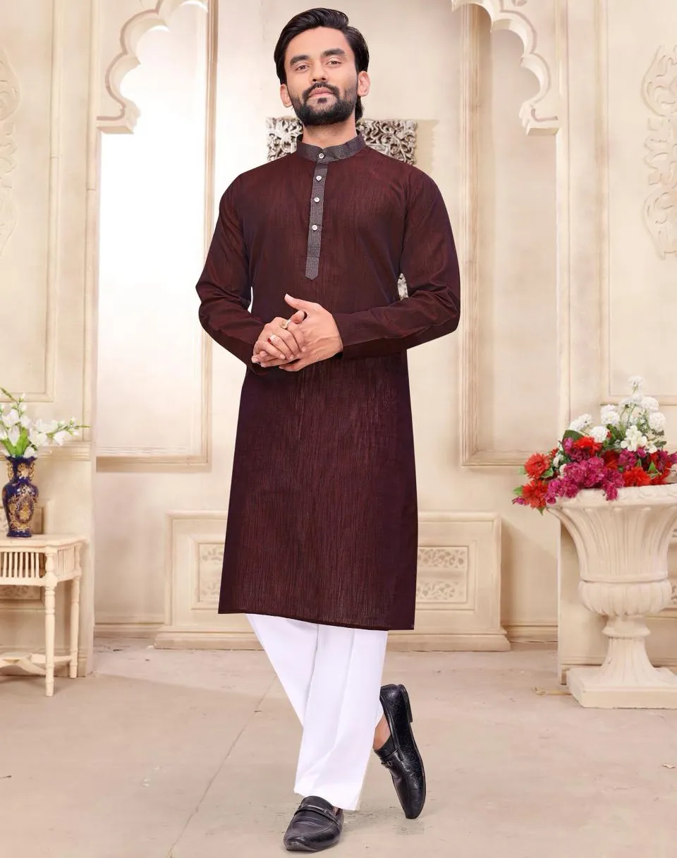 Brown Premium Linen Lightweight Men’s Kurta Pajama