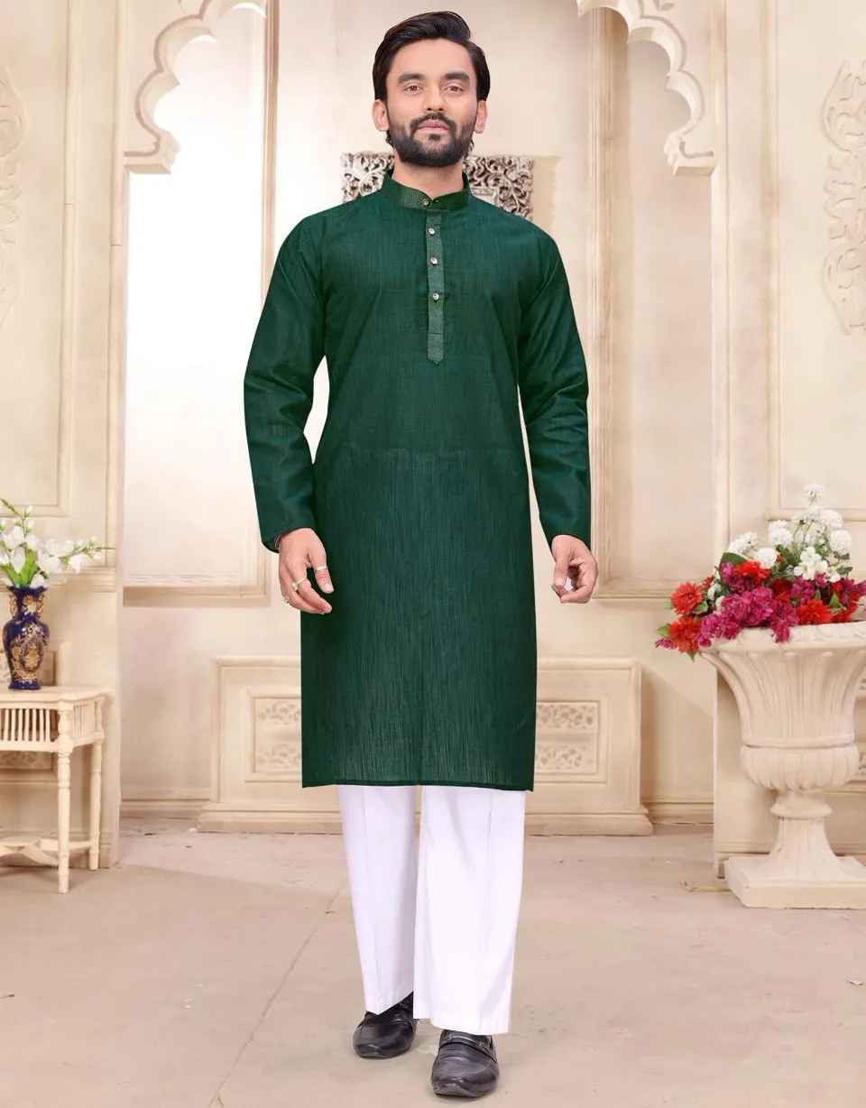 Green Premium Linen Lightweight Men’s Kurta Pajama