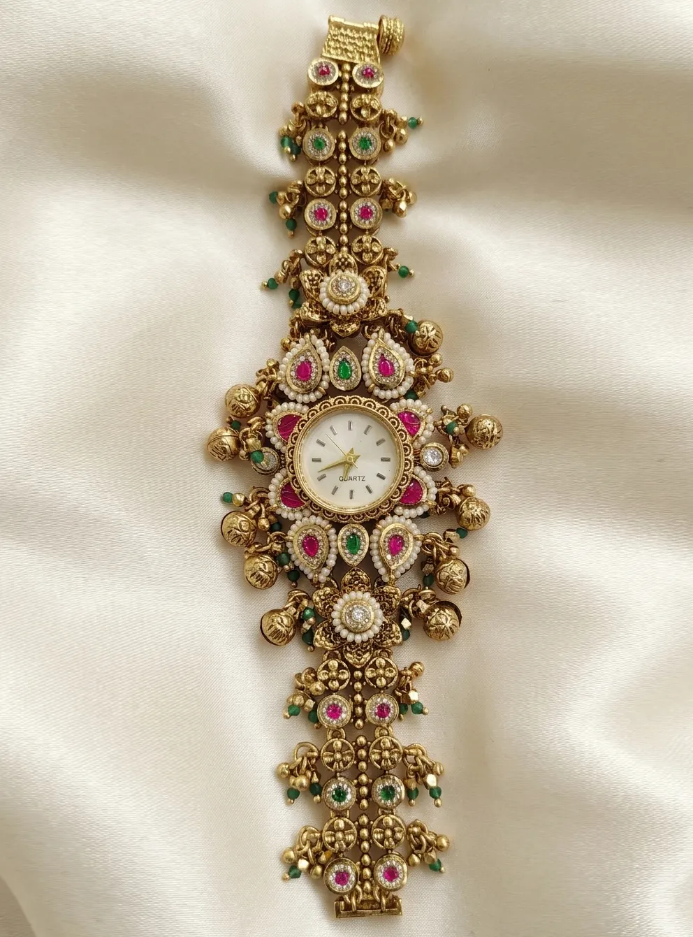 Ruby Borders Gold-Plated Paisley-Link Heritage Bracelet Watch