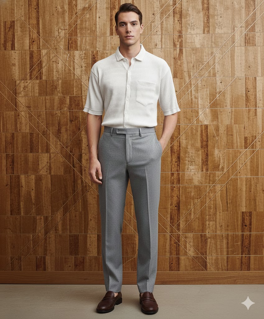 White Important Fabric Solid Men's Shirt