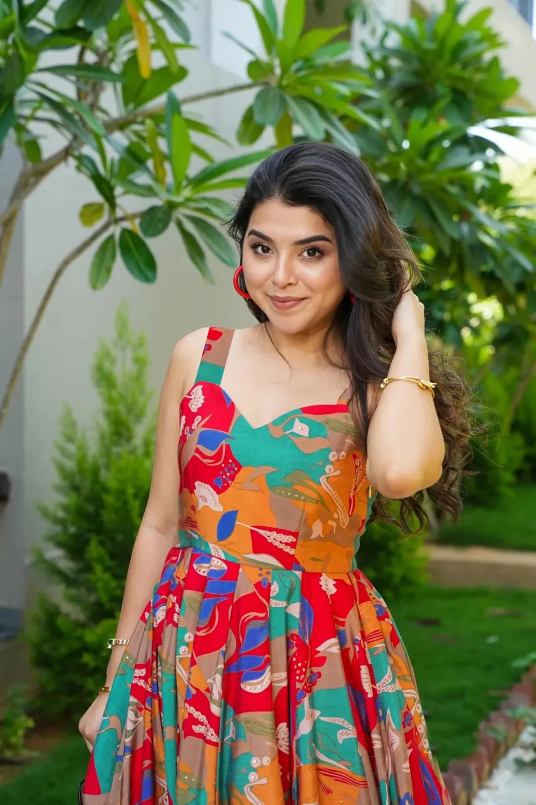 Multicolor Heavy Rayon Digital Printed Ethnic Wear Gown - Image 3