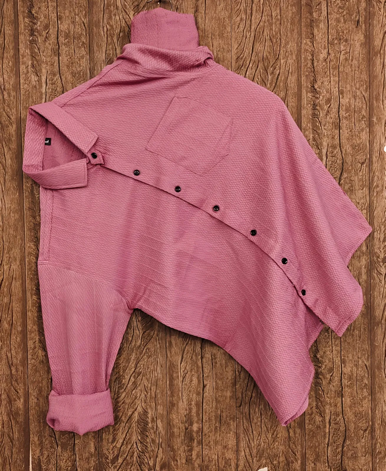 Pink Important Fabric Designer Half-Sleeve Shirt - Image 2