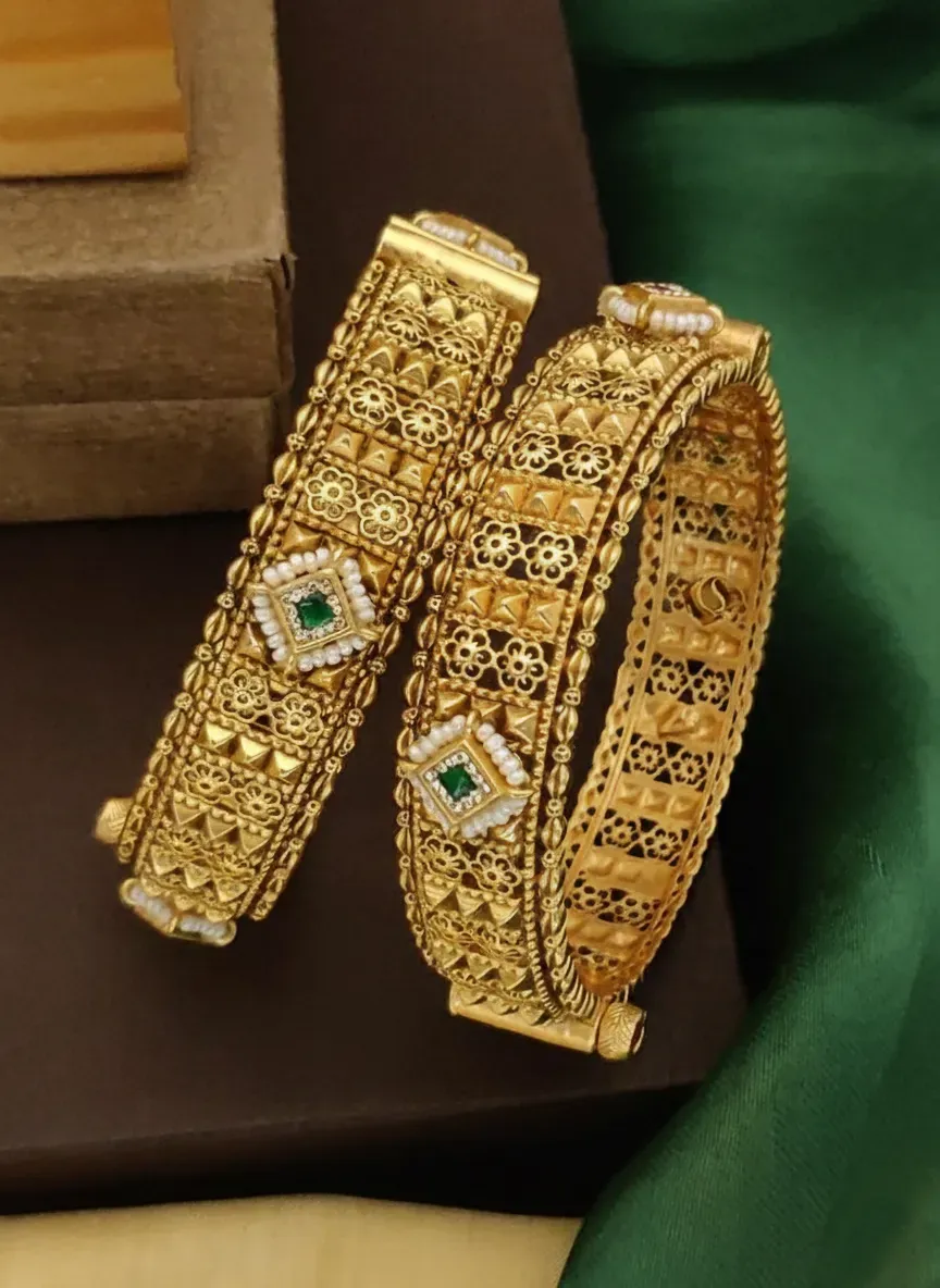 Handcrafted Antique Gold Ethnic Kada Sets