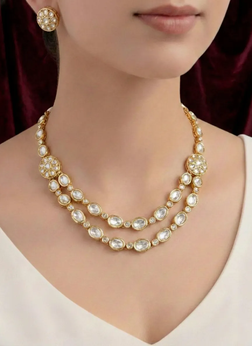 Royal Ruby Centerpiece Moissanite Kundan Necklace Set