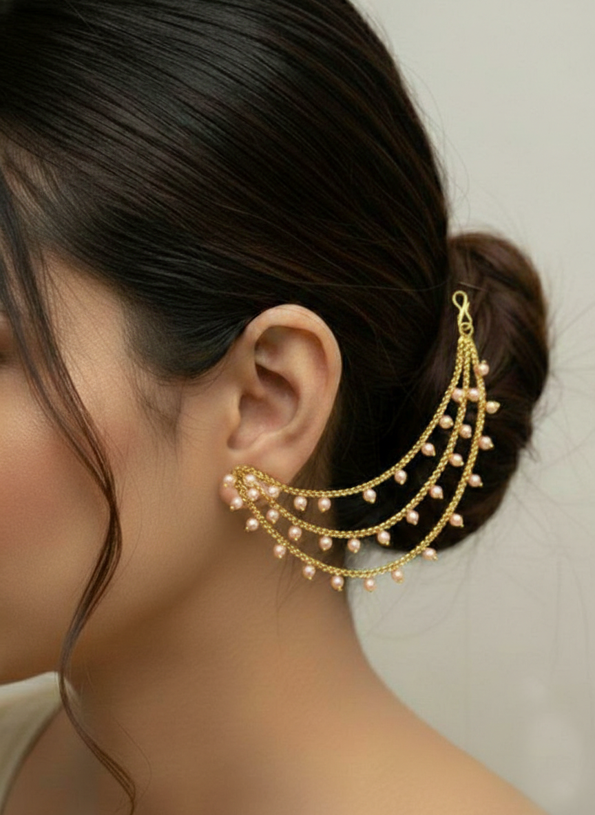 Elegant Mahendi Polish Kanchain with Pearl Droplets