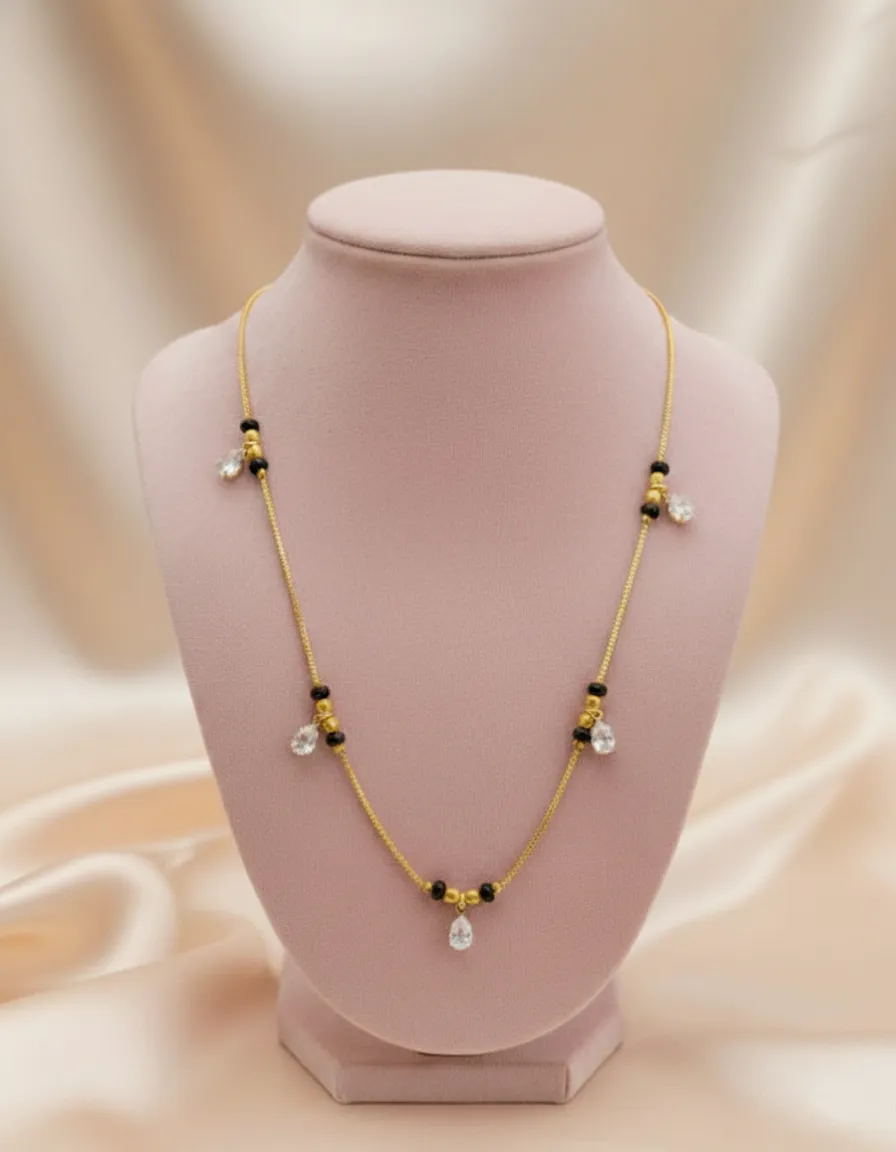 Teardrop Crystal Drops Crystal Charm Station Mangalsutra