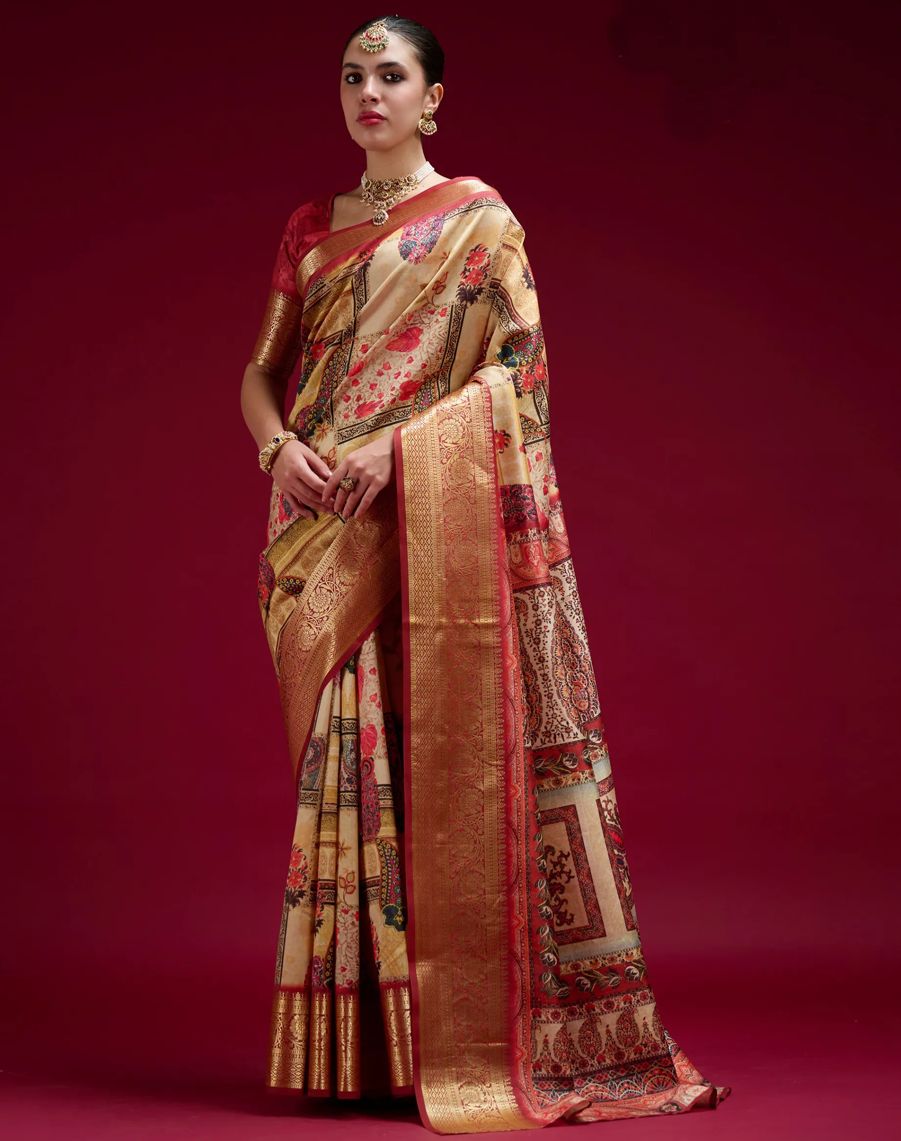Yellow Dola Handloom Silk Weaving Traditional Saree