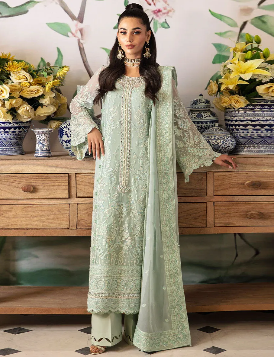 Mint Green Heavy Faux Georgette Embroidery Work Pakistani Suit