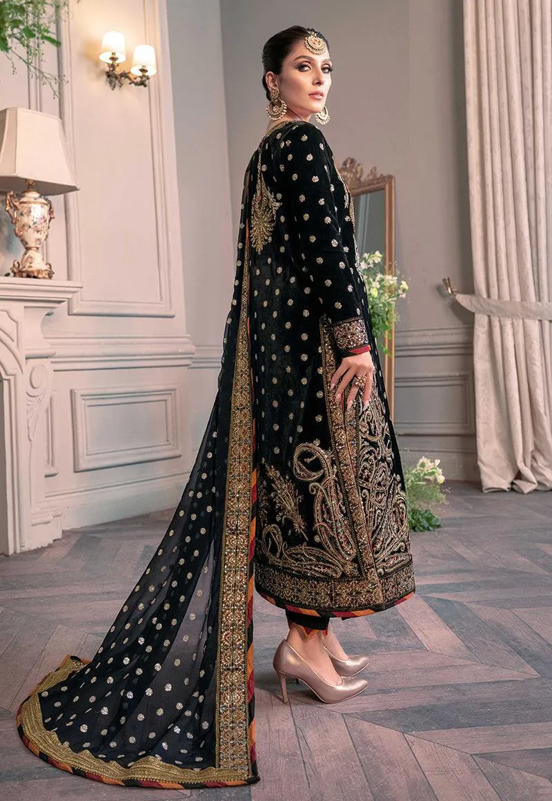 Black Heavy Faux Georgette Heavy Embroidered Pakistani Suit - Image 2