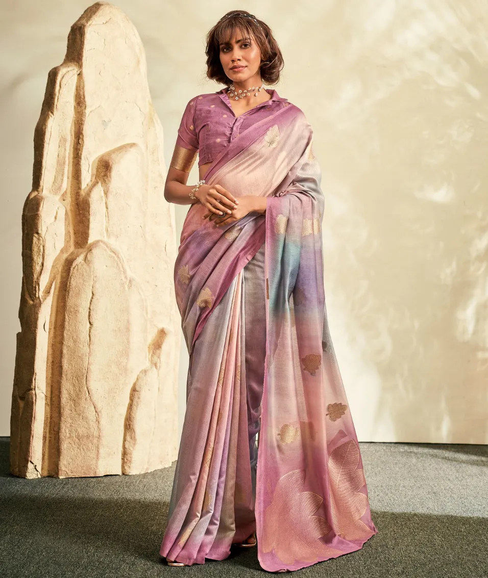 Pink Soft Handloom Silk Designer Butta Work Saree