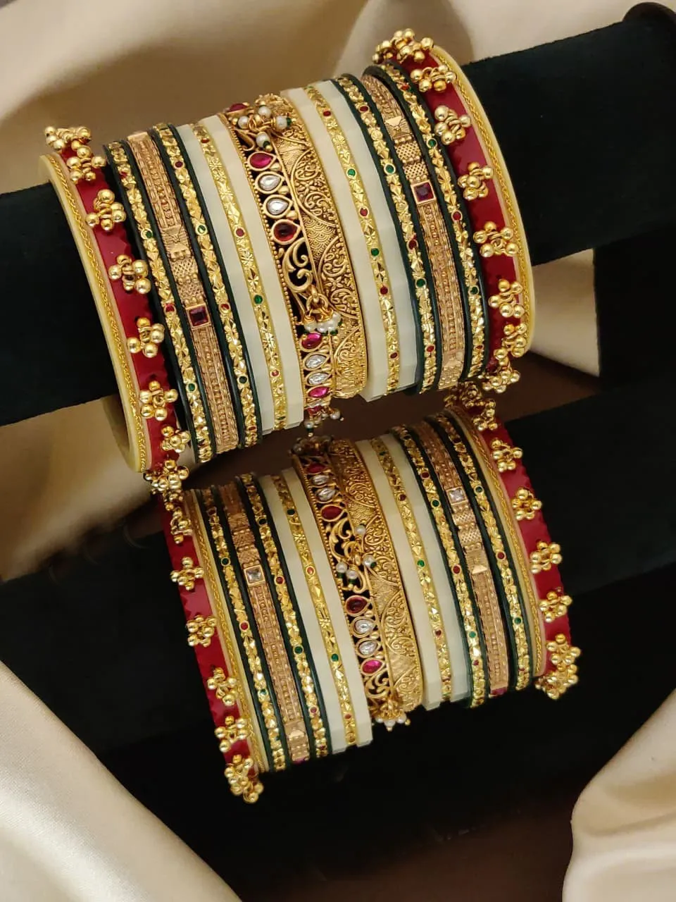 Royal Antique Gold-Plated Bridal Bangle Set
