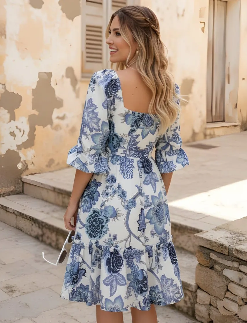 Off White American Cotton Printed Dress - Image 2