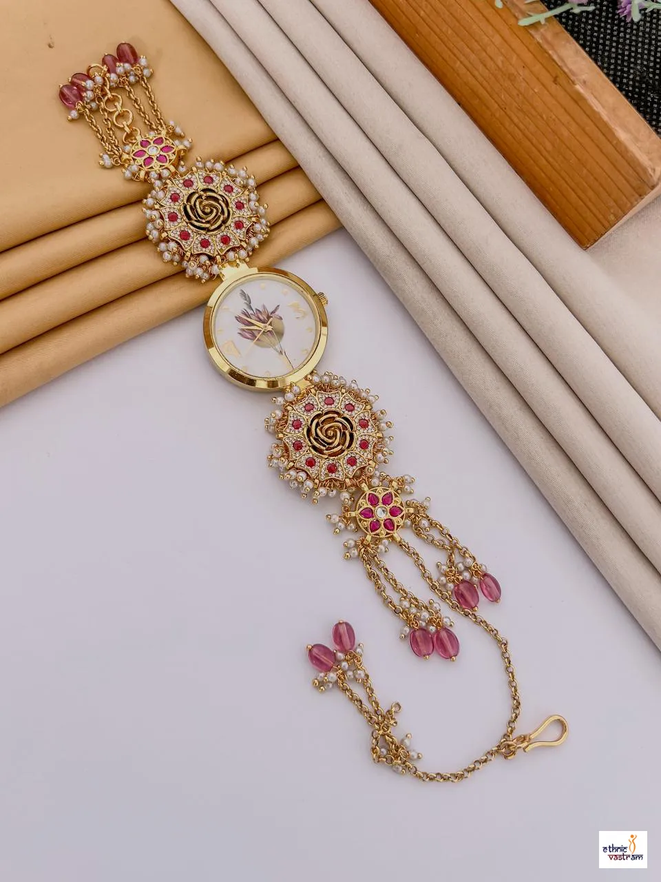 Gold-Plated Elephant Motif Traditional Wedding Watch
