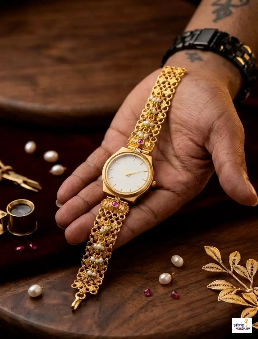 Gold Plated Premium Rajwadi Fancy Heritage Watch