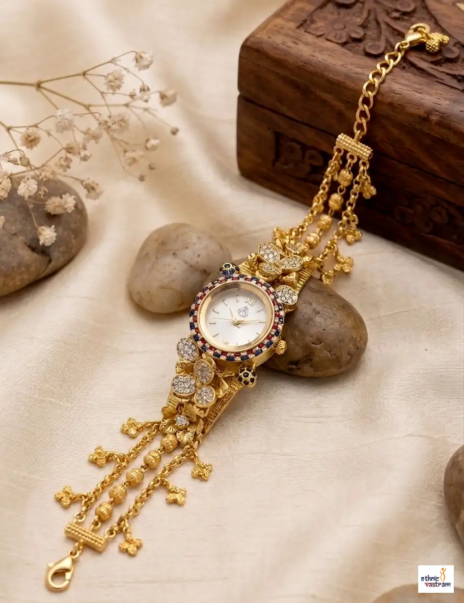 Luxury Multi-Stone Premium Antique Gold Heritage Watch
