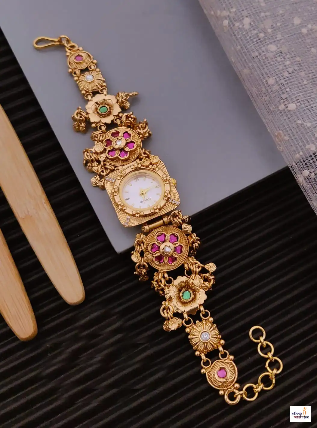 Premium Brass High Gold Antique Bridal Bracelet Watch