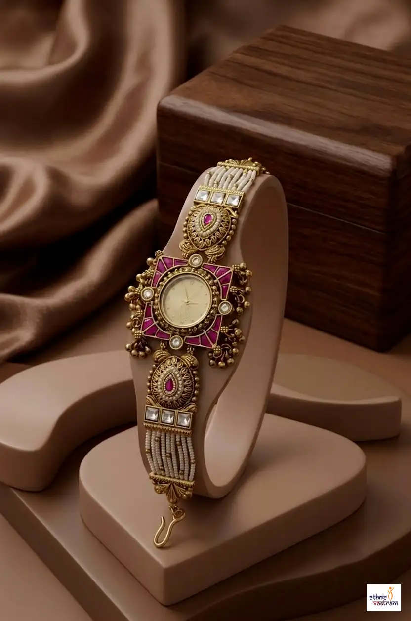 Premium Gold Plated Royal Indian Jewelry Heritage Watch