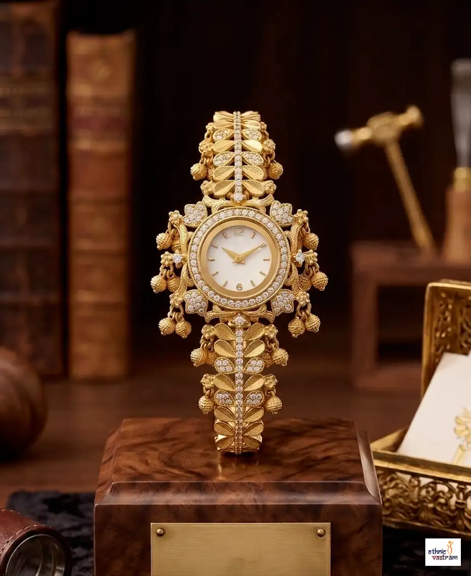 Premium Stone Work Heritage Watch For Women