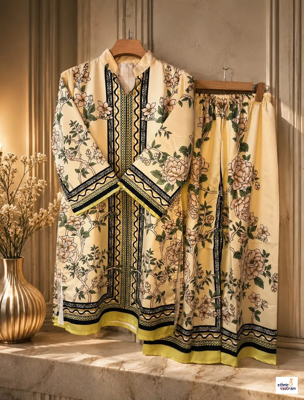 Women Cotton Satin Printed Turkish Co-Ord Set