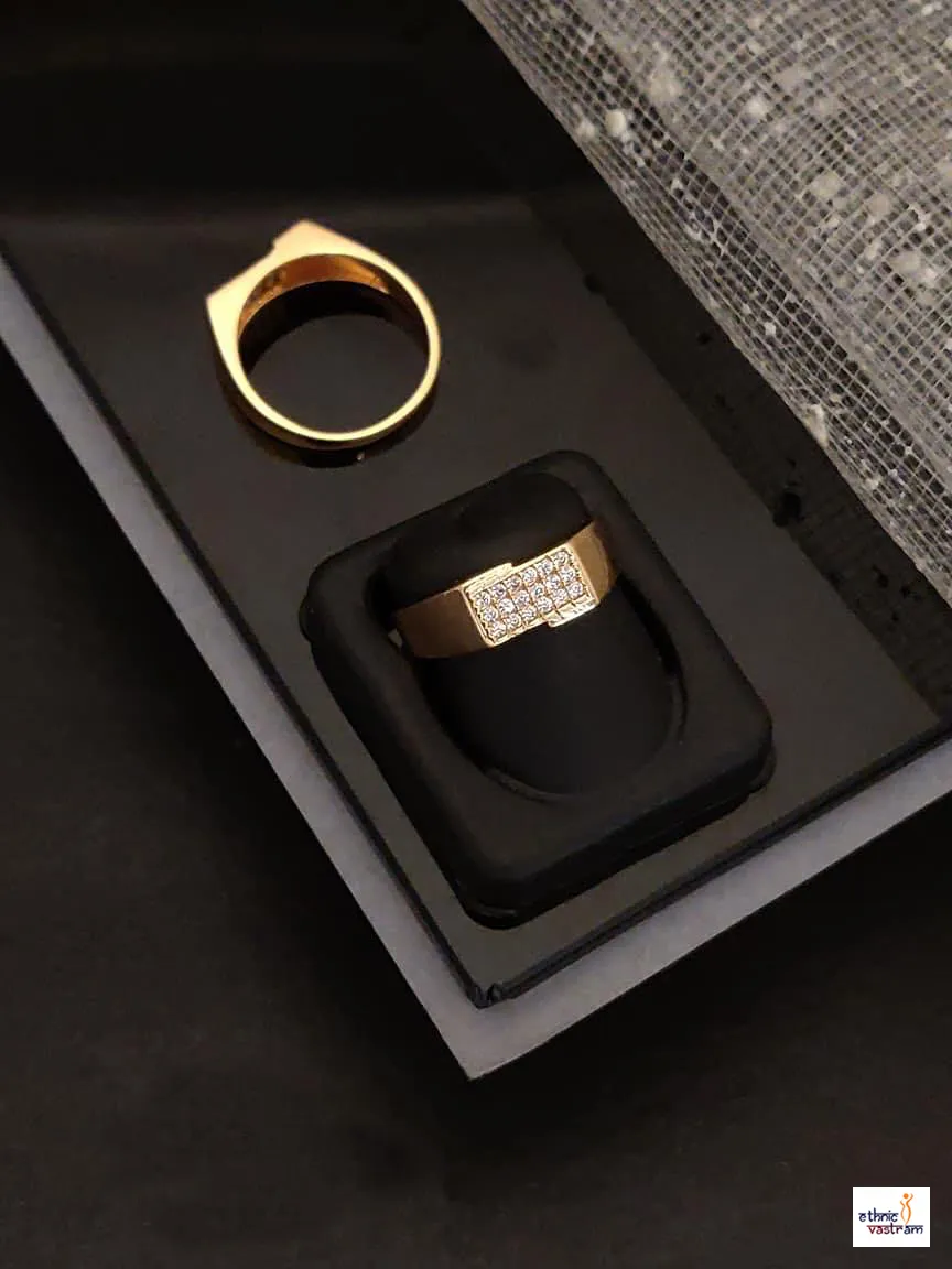 Rose Gold Diamond Signet Mens Ring