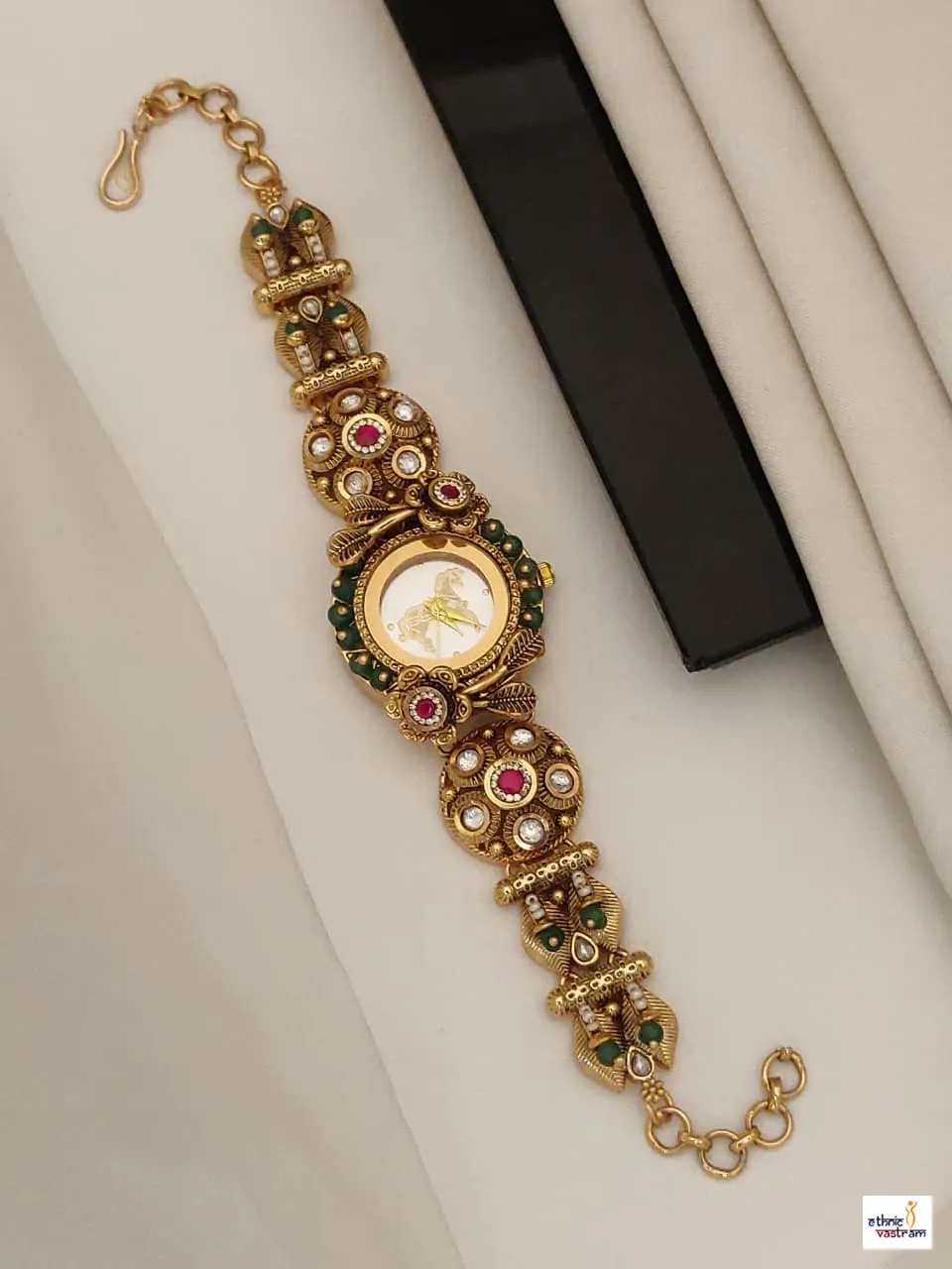 Handcrafted Horse Motif Ethnic Bracelet Watch For Women