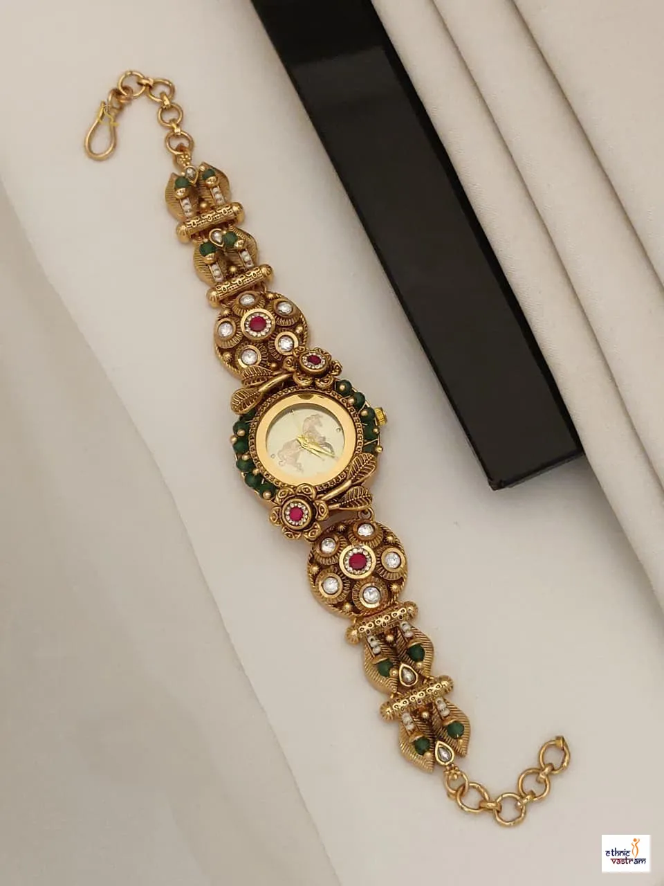 Handcrafted Horse Motif Ethnic Bracelet Watch For Women - Image 2